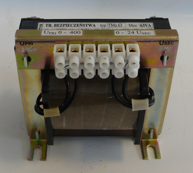 Transformator oddzielający TMa 63VA  400V // 24V  -  2,625A