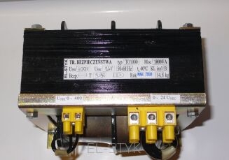 Transformator bezpieczeństwa TO 1000VA 400V / 24V  -  41,66A - 2