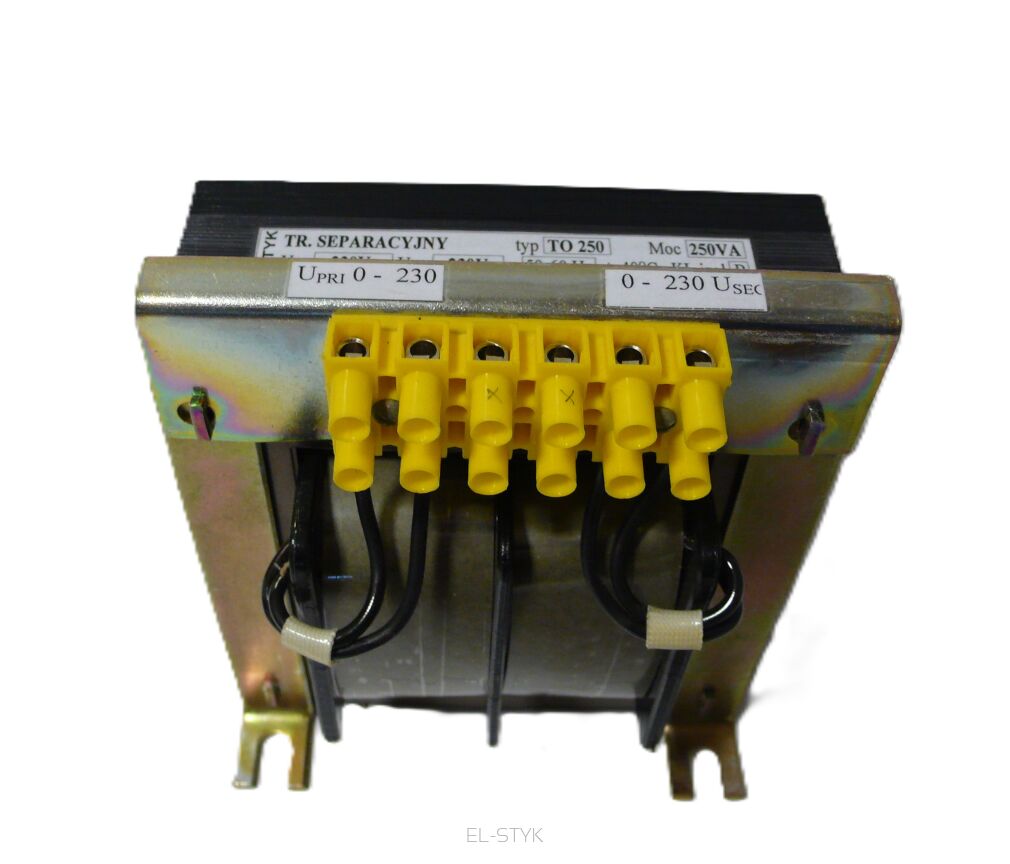 Transformator separacyjny TO 250VA  230V // 230V  -  1,08A
