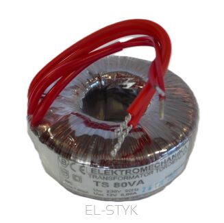 Transformator toroidalny TS 80VA 230V // 6V  -  5A - 2